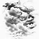 wind, air, clouds tattoo design idea