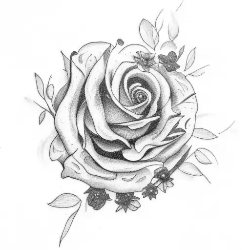 Imagine a tattoo featuring a combination of Taylor Swift song lyrics and floral elements tattoo design idea