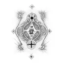 with Seven cross, Two heart, Ace of spades, Ace of diamonds, Ace of clubs tattoo design idea