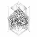with Seven cross, Two heart, Ace of spades, Ace of diamonds, Ace of clubs tattoo design idea