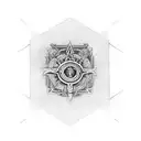 with Seven cross, Two heart, Ace of spades, Ace of diamonds, Ace of clubs tattoo design idea