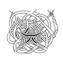 Triangle vikings talisman surrounded with snakes  tattoo design idea