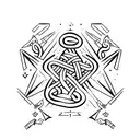 Triangle vikings talisman surrounded with snakes  tattoo design idea
