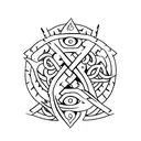 Triangle vikings talisman surrounded with snakes  tattoo design idea