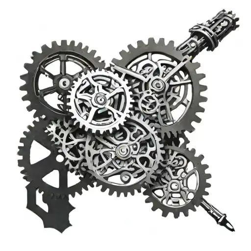 Incorporate intricate watch gears into a minimalist design symbolizing the inner workings of a successful startup tattoo design idea