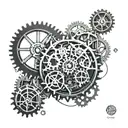 Incorporate intricate watch gears into a minimalist design symbolizing the inner workings of a successful startup tattoo design idea