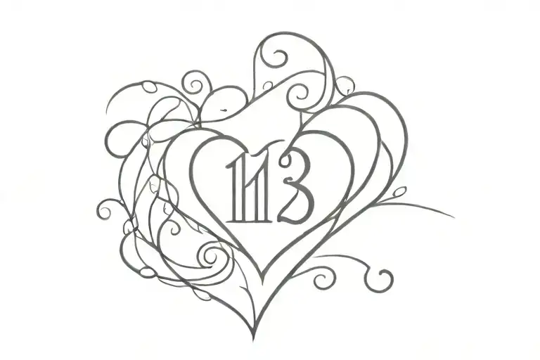 the number 143 inside a heart design  tattoo design idea
