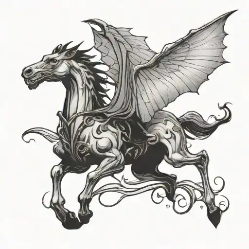 thestral harry potter flying tattoo design idea