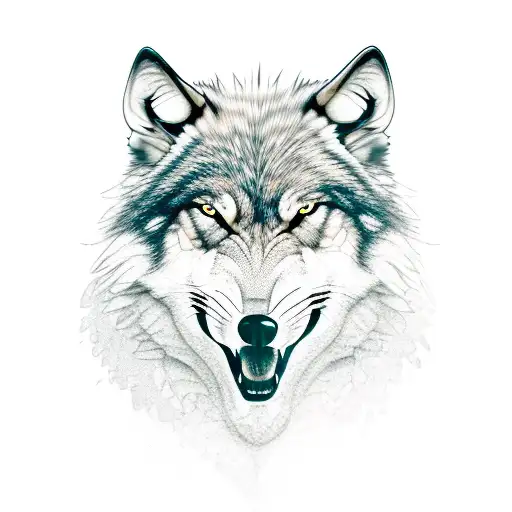 snarling Wolf tattoo design idea