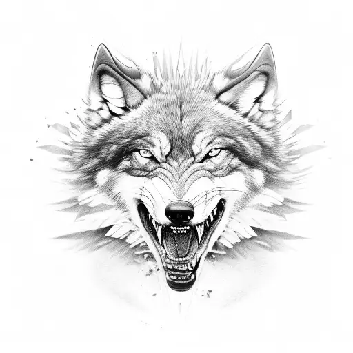 snarling Wolf tattoo design idea