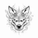 snarling drooling Wolf tattoo design idea