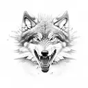 snarling Wolf tattoo design idea