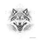 snarling Wolf tattoo design idea