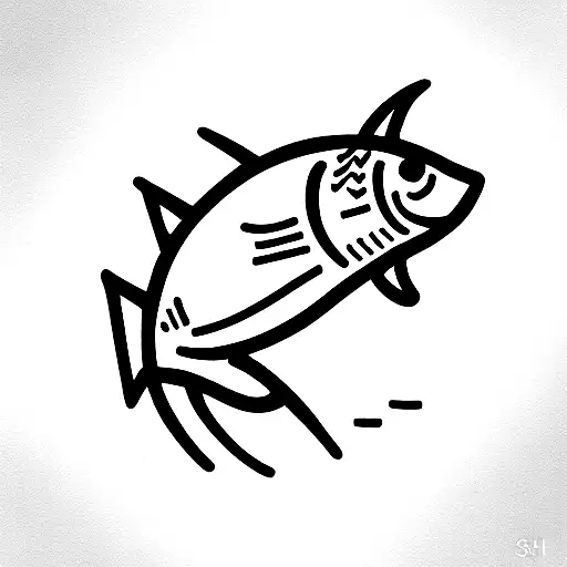 fish office worker tattoo design idea