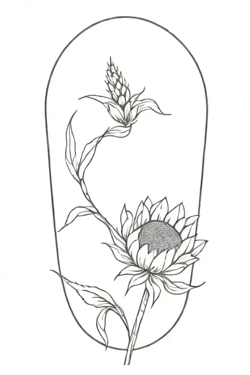 wheat sunflower kansas  tattoo design idea