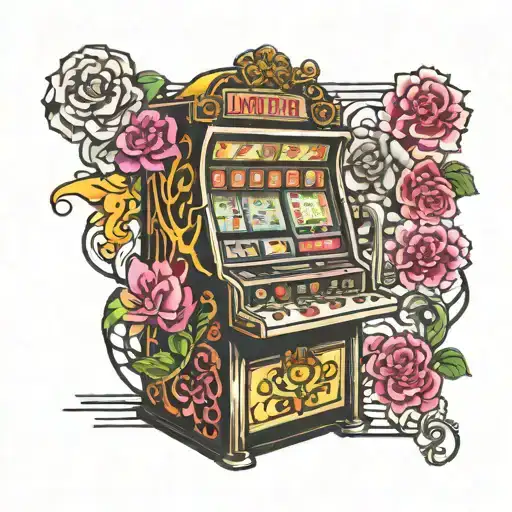 slot machines with 1of1 highlighted  tattoo design idea