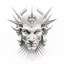 David Michelangelo face with a rhomus as a background  tattoo design idea