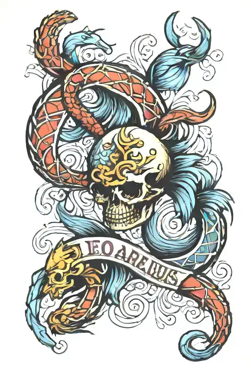 Leo Aquarius scorpio tattoo design idea