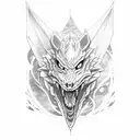 Dragon battleing a wolf tattoo design idea