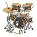 dubble base drum set tattoo design idea