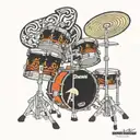 dubble base drum set tattoo design idea