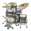 dubble base drum set tattoo design idea