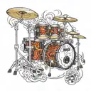 dubble base drum set tattoo design idea