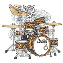 dubble base drum set tattoo design idea