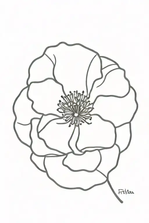 simple and tiny Poppy flower tattoo design idea