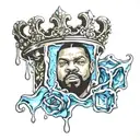 ice cube with water from it melting with tiara on top  tattoo design idea