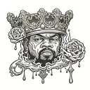 ice cube with water from it melting with tiara on top  tattoo design idea
