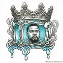 ice cube with water from it melting with tiara on top  tattoo design idea