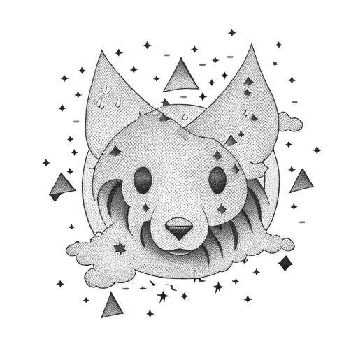 A cloud with stars raining down money tattoo design idea
