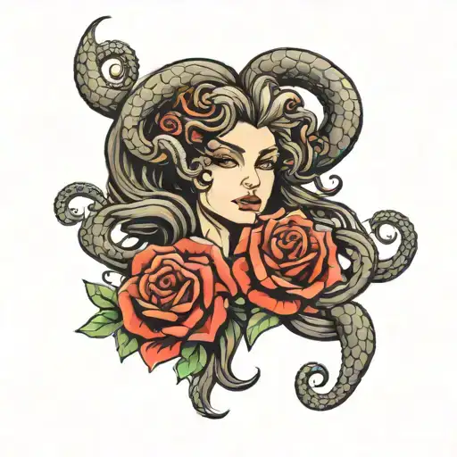 medusa aries blood type A+  tattoo design idea