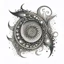vortex spiral merging tattoo design idea