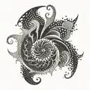 vortex spiral merging tattoo design idea
