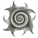 vortex spiral merging tattoo design idea