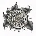 dot work vortex tattoo design idea