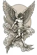 icarus falling angel tattoo design idea