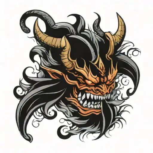 major mask oni tattoo design idea