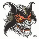 major mask oni tattoo design idea