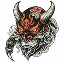 major mask oni tattoo design idea