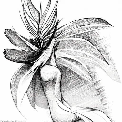 Bird of Paradise tattoo design idea