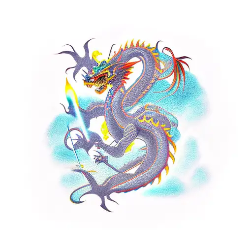 Dragon chino uroboros tattoo design idea