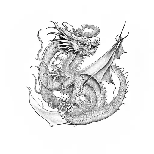 Dragon chino uroboros tattoo design idea