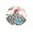 mountain scene representing miscarriage tattoo design idea