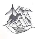 mountain scene representing miscarriage tattoo design idea
