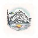 mountain scene representing miscarriage tattoo design idea