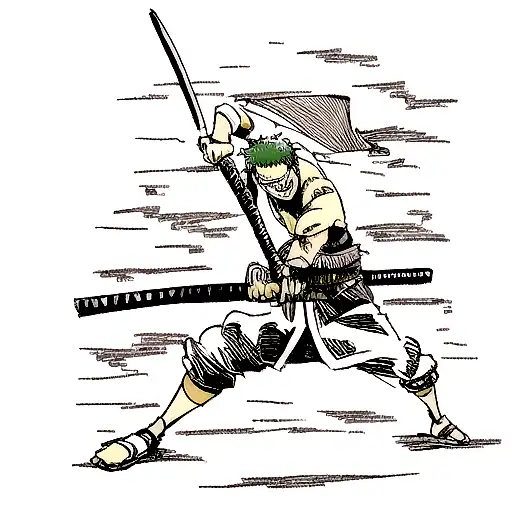 zoro roronoa katanas tattoo design idea