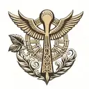 Egyptian Ankh with Roman Laurel Wreath: Start with the classic Egyptian ankh symbol, elongating the vertical line slight tattoo design idea